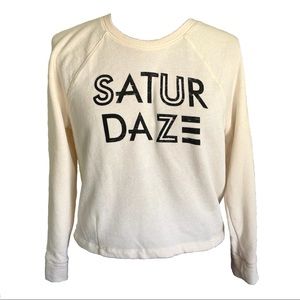 Hollister SaturDaze Ivory Cropped Sweatshirt
